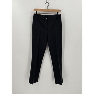 Rodika Zanian Black Virgin Wool Blend Tailored Slim Leg Dress Pants Size 38